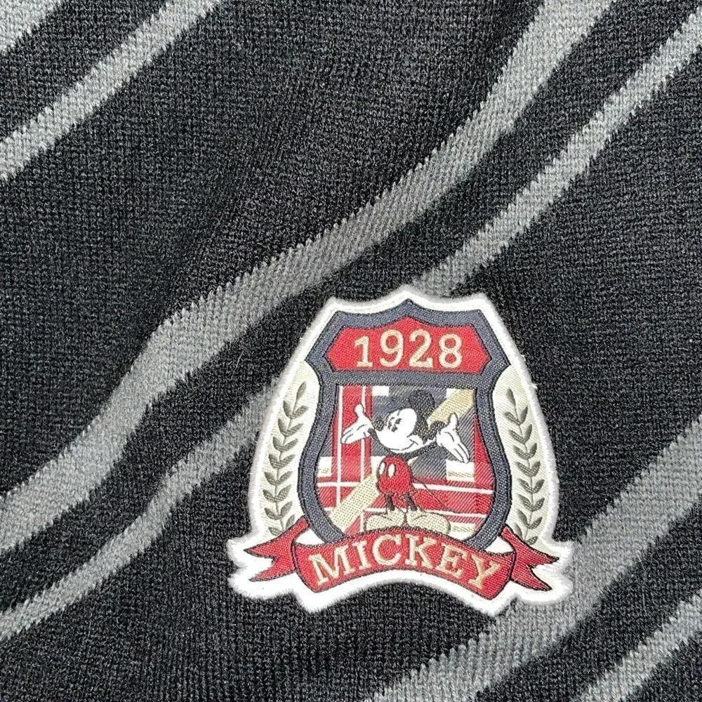 Mickey Mouse Long Scarf black grey stripe walt Disney